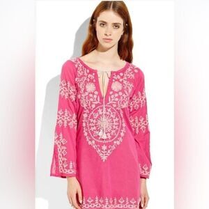 Melissa Odabash Women's Size Large Beach Swim Cover Up Embellished Hot Pink